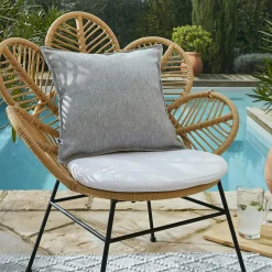 Accessoires Et Coussins|Coussin Déco D'Extérieur|L'effet papillon Housse de coussin extérieur carrée (45 x 45 cm) Naia galet Gris