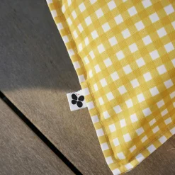 Accessoires Et Coussins|Coussin Déco D'Extérieur|L'effet papillon Housse de coussin extérieur carrée (60 x 60 cm) Vickie Jaune Vichy jaune