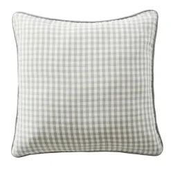 Accessoires Et Coussins|Coussin Déco D'Extérieur|EMINZA Housse de coussin extérieur carrée (45 x 45 cm) Vickie Vert eucalyptus Vichy eucalyptus