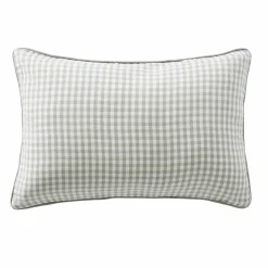 Accessoires Et Coussins|Coussin Déco D'Extérieur|EMINZA Housse de coussin extérieur rectangulaire (40 x 60 cm) Vickie Vert eucalyptus Vichy eucalyptus