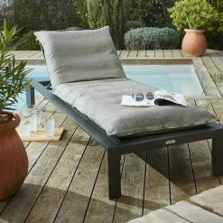 Coussin De Transat|Coussin De Transat Et Accessoire|L'effet papillon Housse de coussin pour bain de soleil (190 x 70 cm) Naia Vert nenuphar Vert mousse