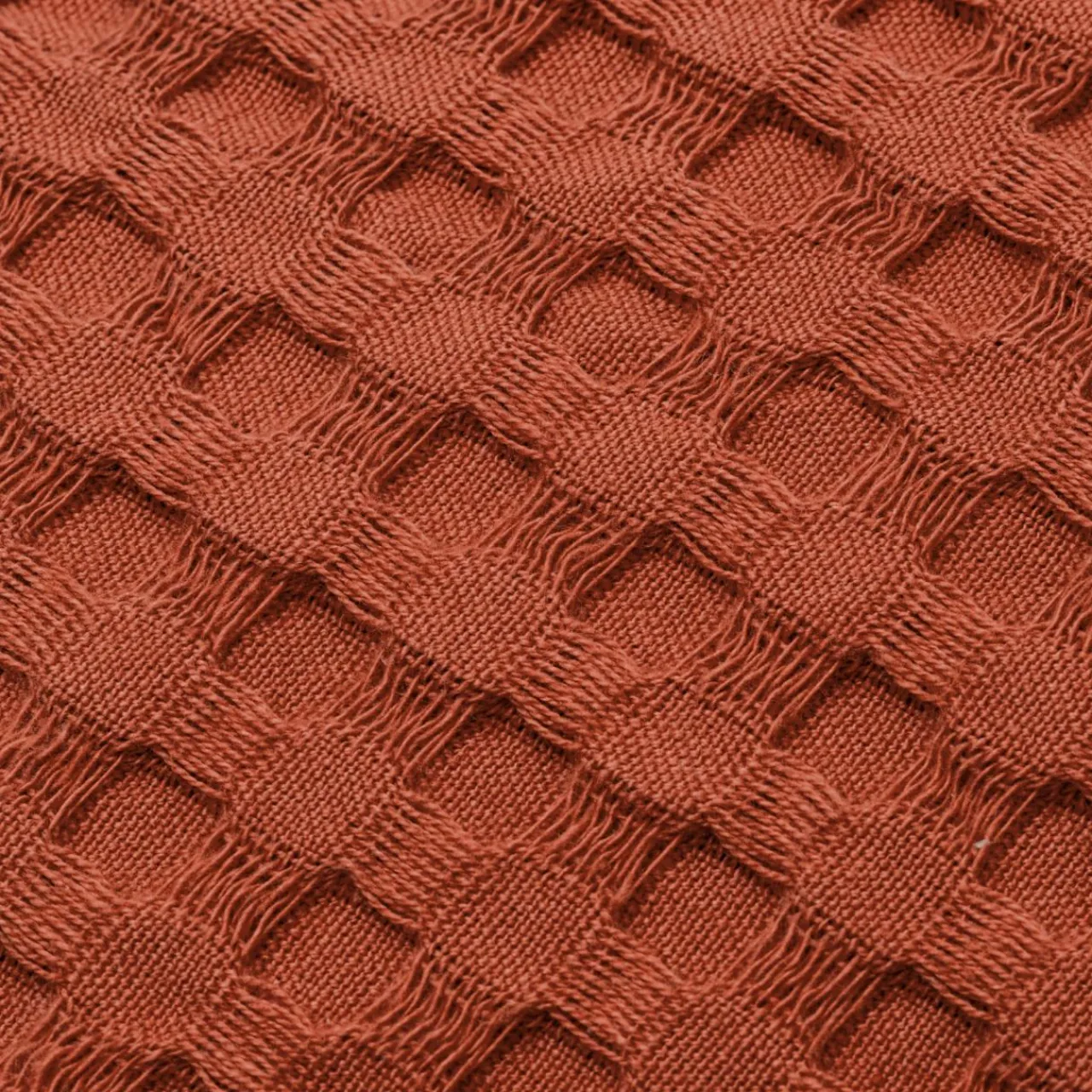 Coussin Et Housse|EMINZA Housse de coussin rectangulaire coton nid d'abeille (30 x 50 cm) Maya Terracotta