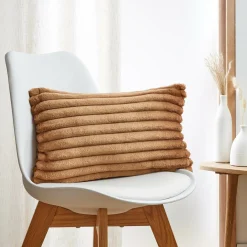 Coussin Et Housse|EMINZA Housse de coussin rectangulaire flanelle (30 x 50 cm) Dune Camel