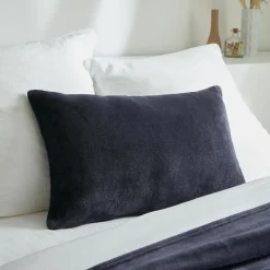 Coussin Et Housse|EMINZA Housse de coussin rectangulaire flanelle (40 x 60 cm) Didou Gris Anthracite