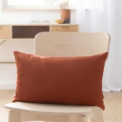 Coussin Et Housse|EMINZA Housse de coussin rectangulaire coton tissé (30 x 50 cm) Léa Terracotta