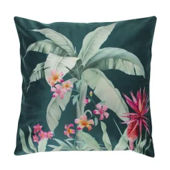 Coussin Et Housse|DOUCEUR D'INTERIEUR Housse de coussin velours (40 x 40 cm) Paolina Bleu canard