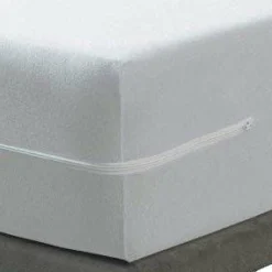 Protection De Literie|BLEU CALIN Housse de matelas intégrale anti-punaises de lit (160 x 200 cm) Ombeline he Blanc