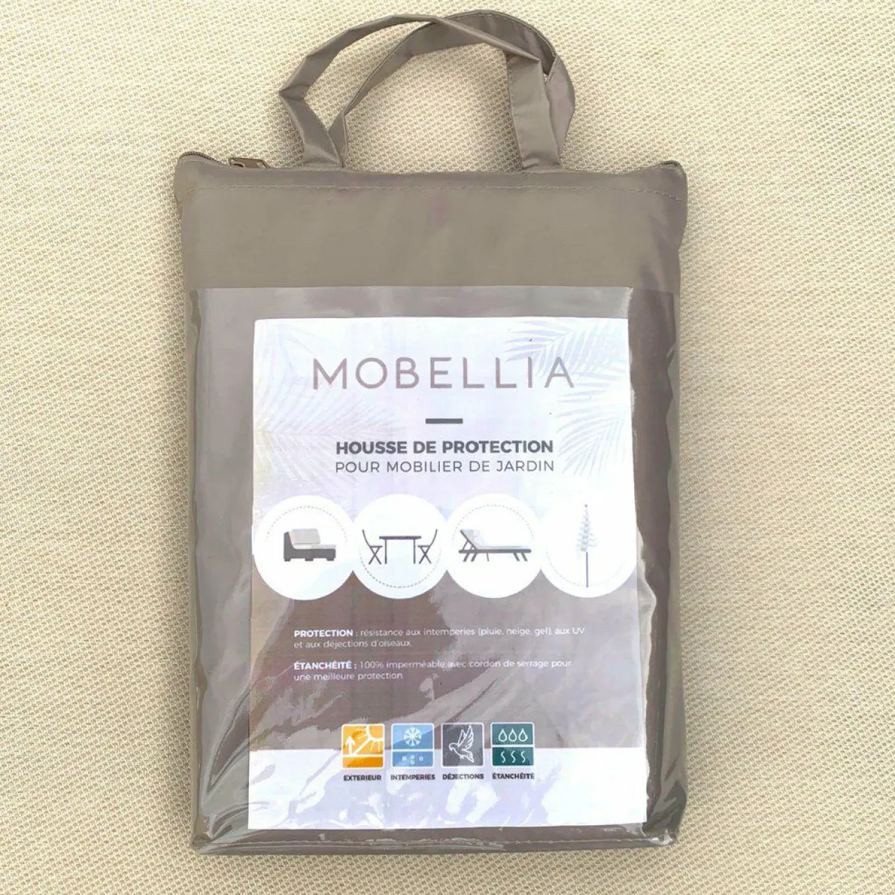 Housse De Protection|Accessoires Et Coussins|MOBELLIA Housse de protection Imperméable pour Salon de jardin (175 x 175 cm) Gris