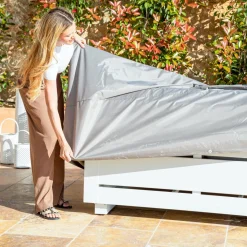 Housse De Protection|Accessoires Et Coussins|MOBELLIA Housse de protection Imperméable pour Salon de jardin (175 x 175 cm) Gris