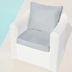 Accessoires Et Coussins|MOBELLIA Housses de coussin de remplacement pour Fauteuil Calvi Gris clair