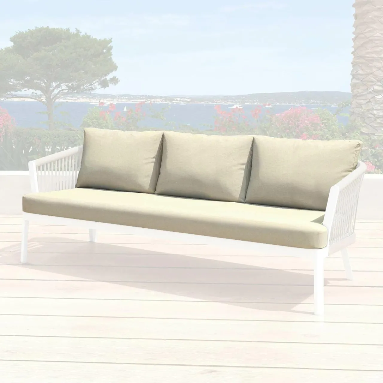 Accessoires Et Coussins|MOBELLIA Housses de coussin de remplacement pour Canapé 3 places Amalfi Beige