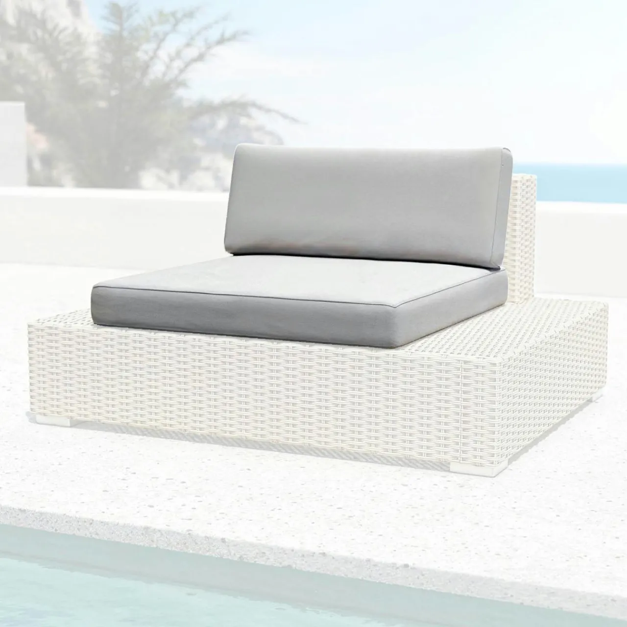 Accessoires Et Coussins|MOBELLIA Housses de coussin de remplacement pour Fauteuil Palma Gris