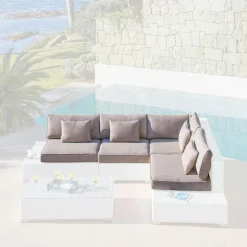 Accessoires Et Coussins|MOBELLIA Housses de coussin de remplacement pour salon de jardin 5 places Palma Taupe