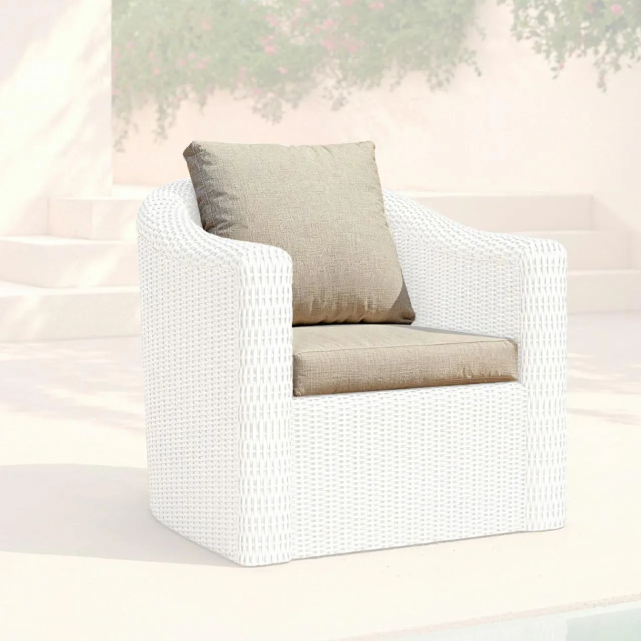 Accessoires Et Coussins|MOBELLIA Housses de coussin de remplacement pour Fauteuil Calvi Taupe