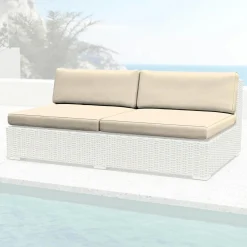 Accessoires Et Coussins|MOBELLIA Housses de coussin de remplacement pour Chauffeuse 2 places Palma Beige