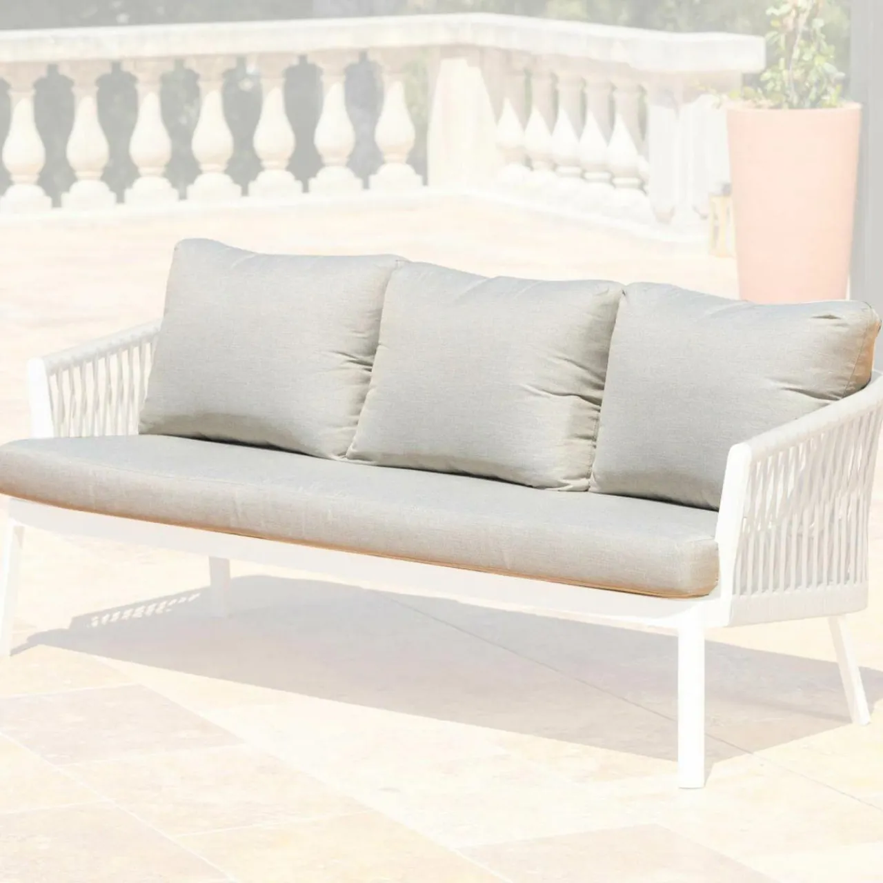 Accessoires Et Coussins|MOBELLIA Housses de coussin de remplacement pour Canapé 3 places Amalfi Taupe