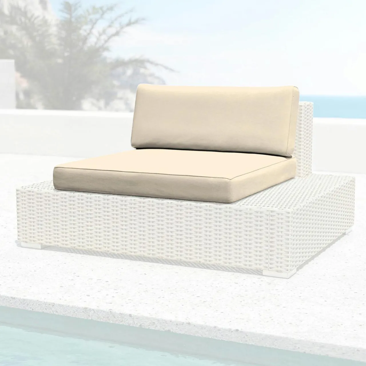 Accessoires Et Coussins|MOBELLIA Housses de coussin de remplacement pour Fauteuil Palma Beige