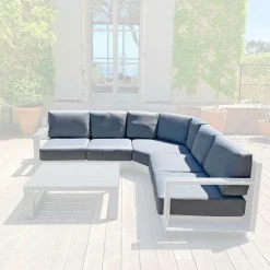 Accessoires Et Coussins|MOBELLIA Housses de coussin de remplacement pour salon de jardin d'angle Elba Gris Anthracite