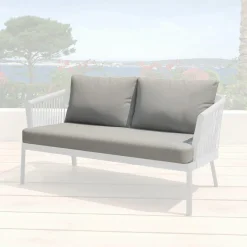 Accessoires Et Coussins|MOBELLIA Housses de coussin de remplacement pour Canapé 2 places Amalfi Gris Anthracite