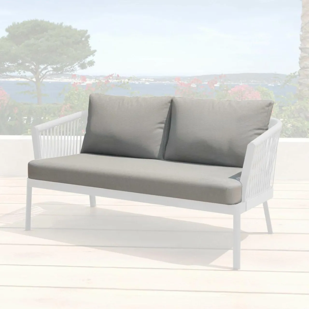 Accessoires Et Coussins|MOBELLIA Housses de coussin de remplacement pour Canapé 2 places Amalfi Gris Anthracite