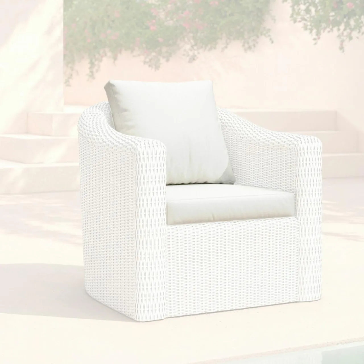 Accessoires Et Coussins|MOBELLIA Housses de coussin de remplacement pour Fauteuil Calvi Blanc