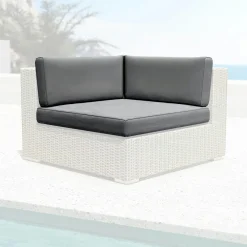 Accessoires Et Coussins|MOBELLIA Housses de coussin de remplacement pour Fauteuil d'angle Palma Gris anthracite Gris foncé