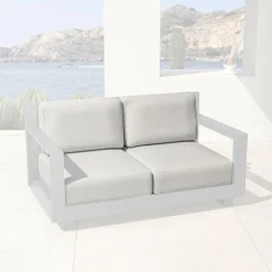 Accessoires Et Coussins|MOBELLIA Housses de coussin de remplacement pour Canapé 2 places Elba Gris clair