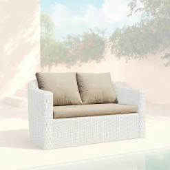 Accessoires Et Coussins|MOBELLIA Housses de coussin de remplacement pour Canapé 2 places Calvi Taupe