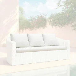 Accessoires Et Coussins|MOBELLIA Housses de coussin de remplacement pour Canapé 3 places Calvi Blanc