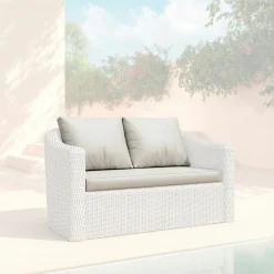 Accessoires Et Coussins|MOBELLIA Housses de coussin de remplacement pour Canapé 2 places Calvi Gris clair