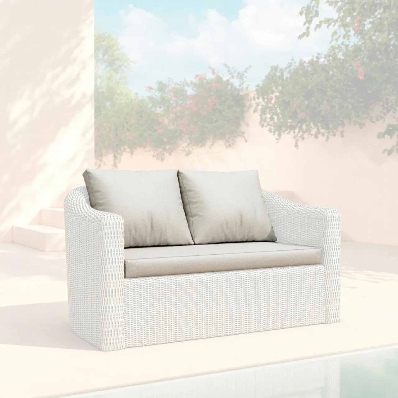 Accessoires Et Coussins|MOBELLIA Housses de coussin de remplacement pour Canapé 2 places Calvi Gris clair