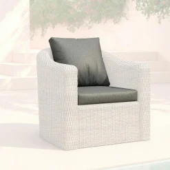 Accessoires Et Coussins|MOBELLIA Housses de coussin de remplacement pour Fauteuil Calvi Gris foncé