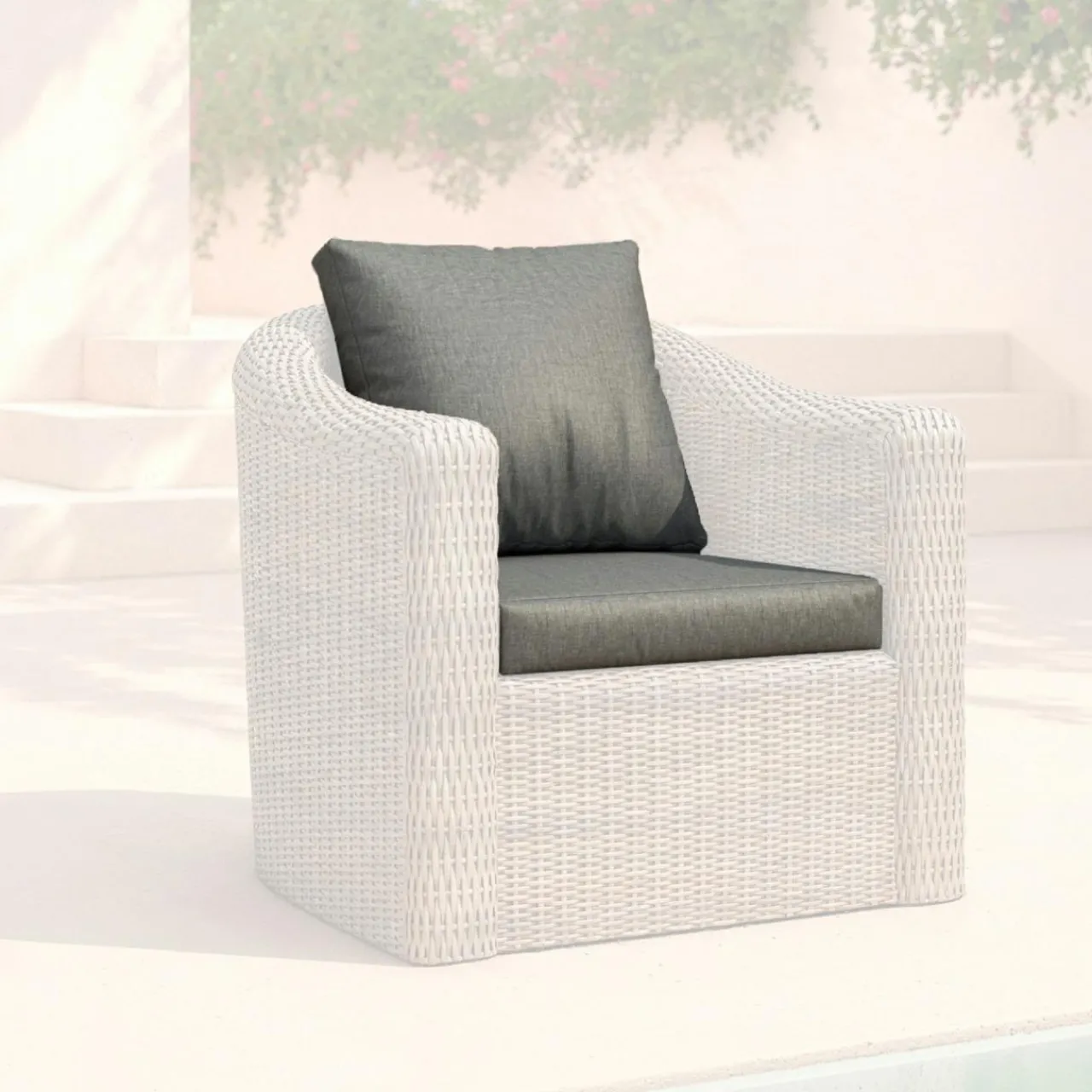 Accessoires Et Coussins|MOBELLIA Housses de coussin de remplacement pour Fauteuil Calvi Gris foncé