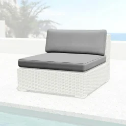 Accessoires Et Coussins|MOBELLIA Housses de coussin de remplacement pour Chauffeuse Palma Gris anthracite Gris foncé