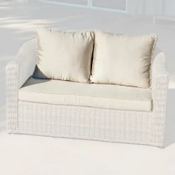 Accessoires Et Coussins|MOBELLIA Housses de coussin de remplacement pour Canapé 2 places Calvi Beige