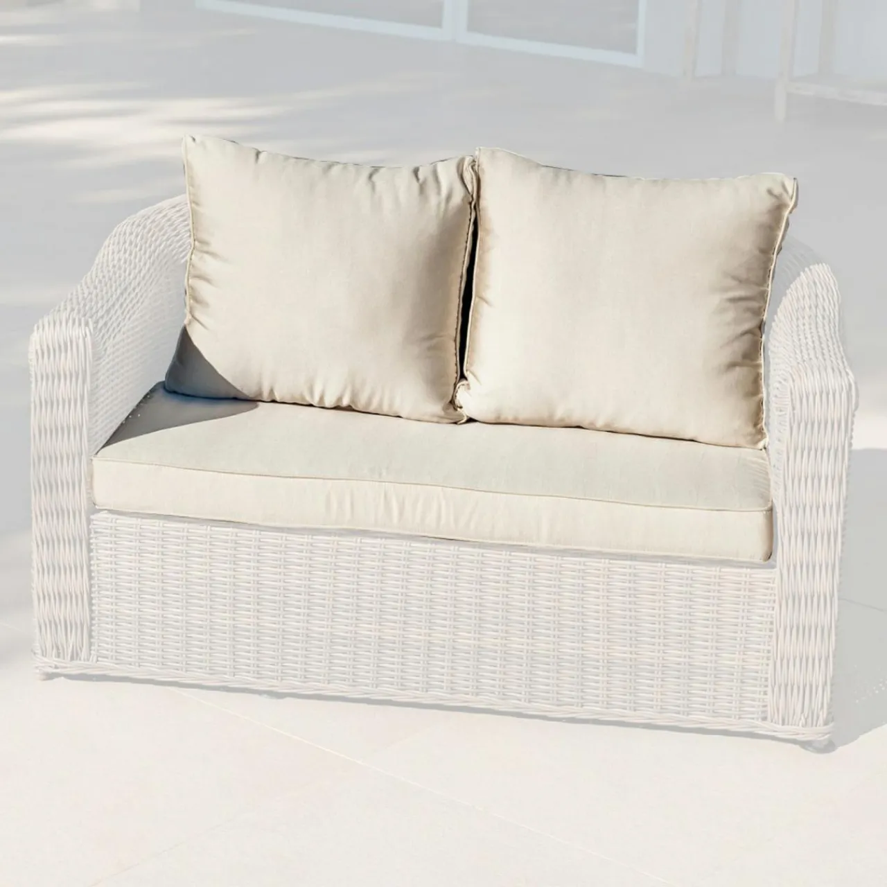 Accessoires Et Coussins|MOBELLIA Housses de coussin de remplacement pour Canapé 2 places Calvi Beige