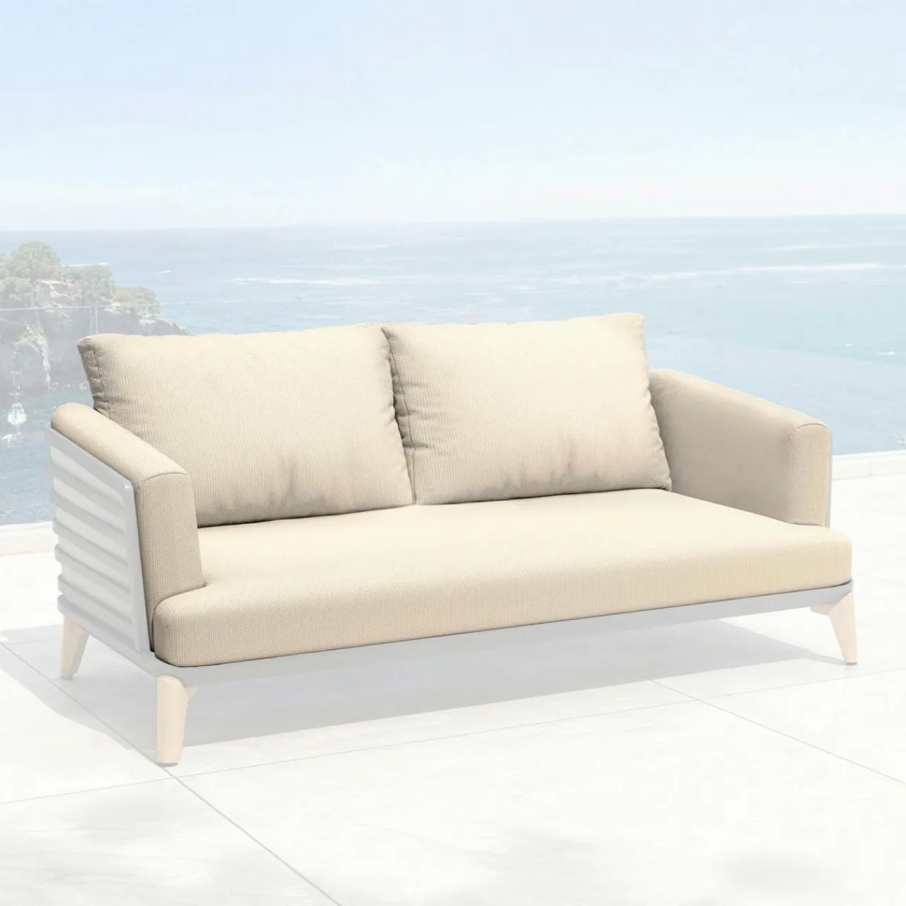 Accessoires Et Coussins|MOBELLIA Housses de coussin de remplacement pour Canapé 2 places Monte Carlo Taupe