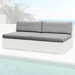 Accessoires Et Coussins|MOBELLIA Housses de coussin de remplacement pour Chauffeuse 2 places Palma Gris anthracite Gris foncé