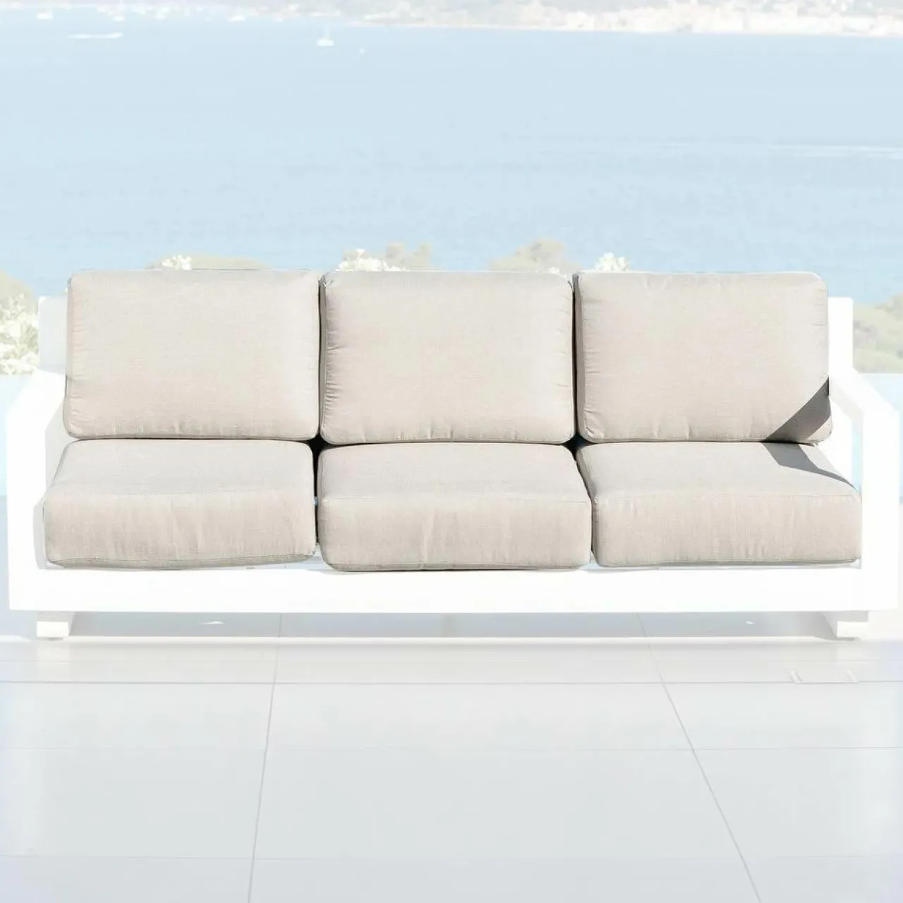 Accessoires Et Coussins|MOBELLIA Housses de coussin de remplacement pour Canapé 3 places Elba Taupe