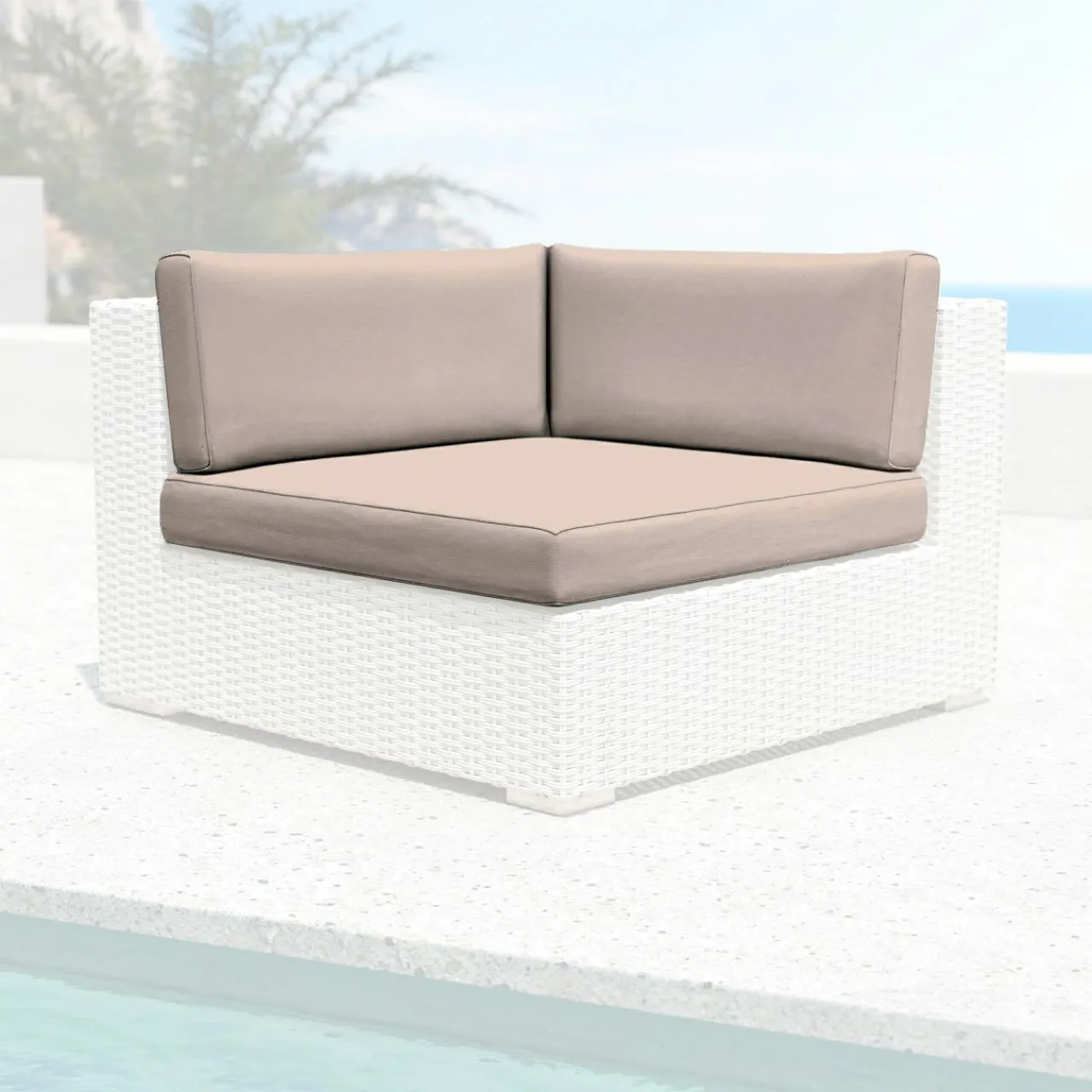 Accessoires Et Coussins|MOBELLIA Housses de coussin de remplacement pour Fauteuil d'angle Palma Taupe