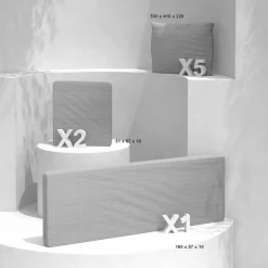 Accessoires Et Coussins|MOBELLIA Housses de coussin de remplacement pour salon de jardin Calvi 5 places - Gris clair