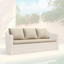 Accessoires Et Coussins|MOBELLIA Housses de coussin de remplacement pour Canapé 3 places Calvi Taupe