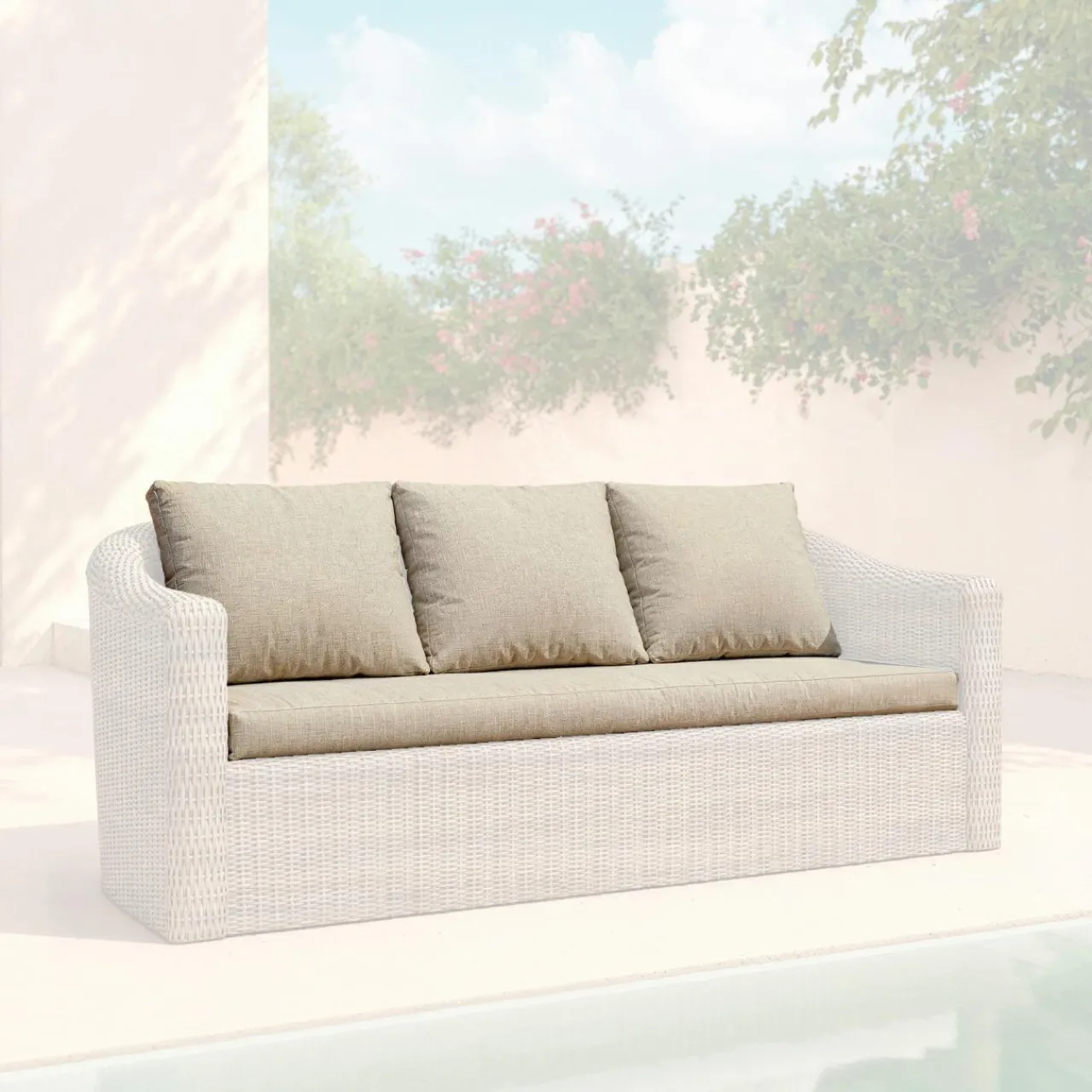 Accessoires Et Coussins|MOBELLIA Housses de coussin de remplacement pour Canapé 3 places Calvi Taupe