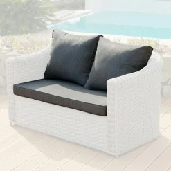 Accessoires Et Coussins|MOBELLIA Housses de coussin de remplacement pour Canapé 2 places Calvi Gris foncé