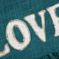 Plaid Et Jeté|STOF Jeté de canapé coton (125 x 150 cm) Happy Bleu orage