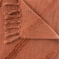 Plaid Et Jeté|Couvre-Lit Et Édredon|ATMOSPHERA Jeté de canapé coton (130 x 180 cm) Inca Terracotta
