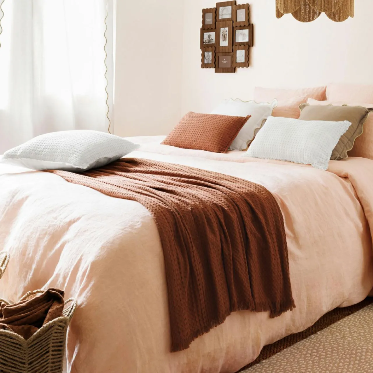 Couvre-Lit Et Édredon|ATMOSPHERA Jeté de lit coton (130 x 180 cm) Widdy Terracotta