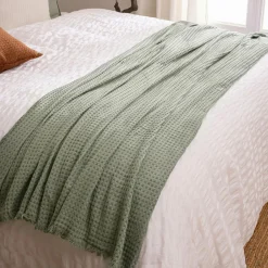 Couvre-Lit Et Édredon|ATMOSPHERA Jeté de lit coton (130 x 180 cm) Widdy céladon Vert