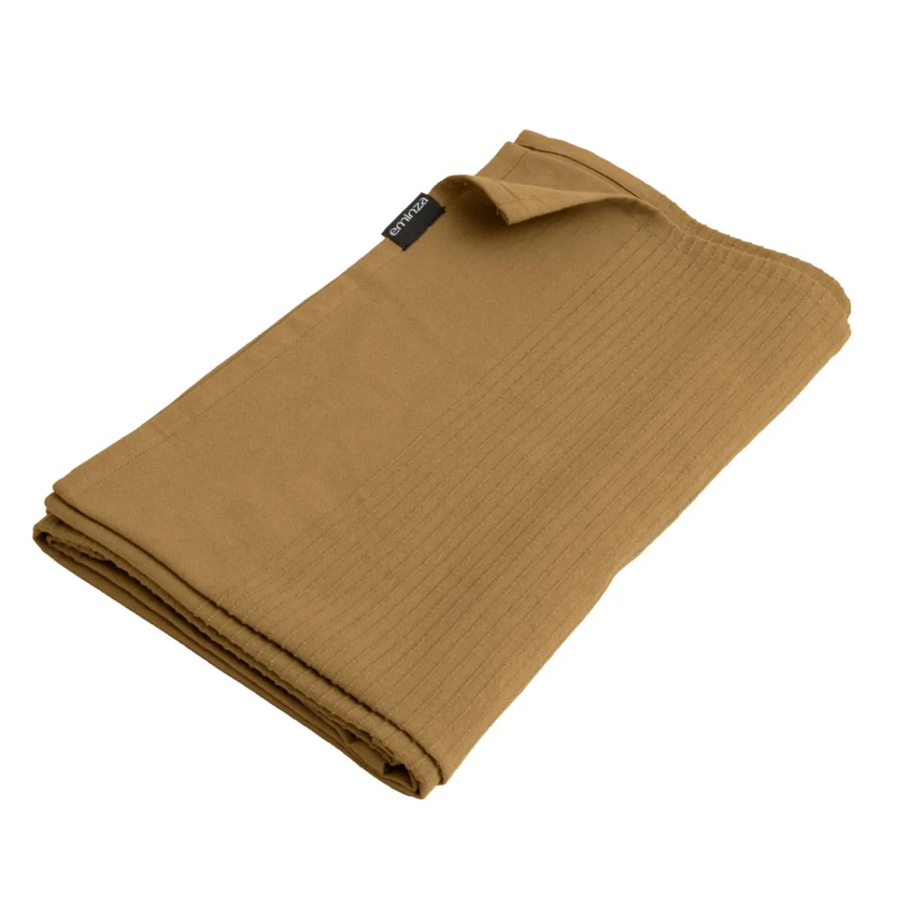 Plaid Et Jeté|Couvre-Lit Et Édredon|EMINZA Jeté de lit coton tissé (130 x 160 cm) Léa Camel