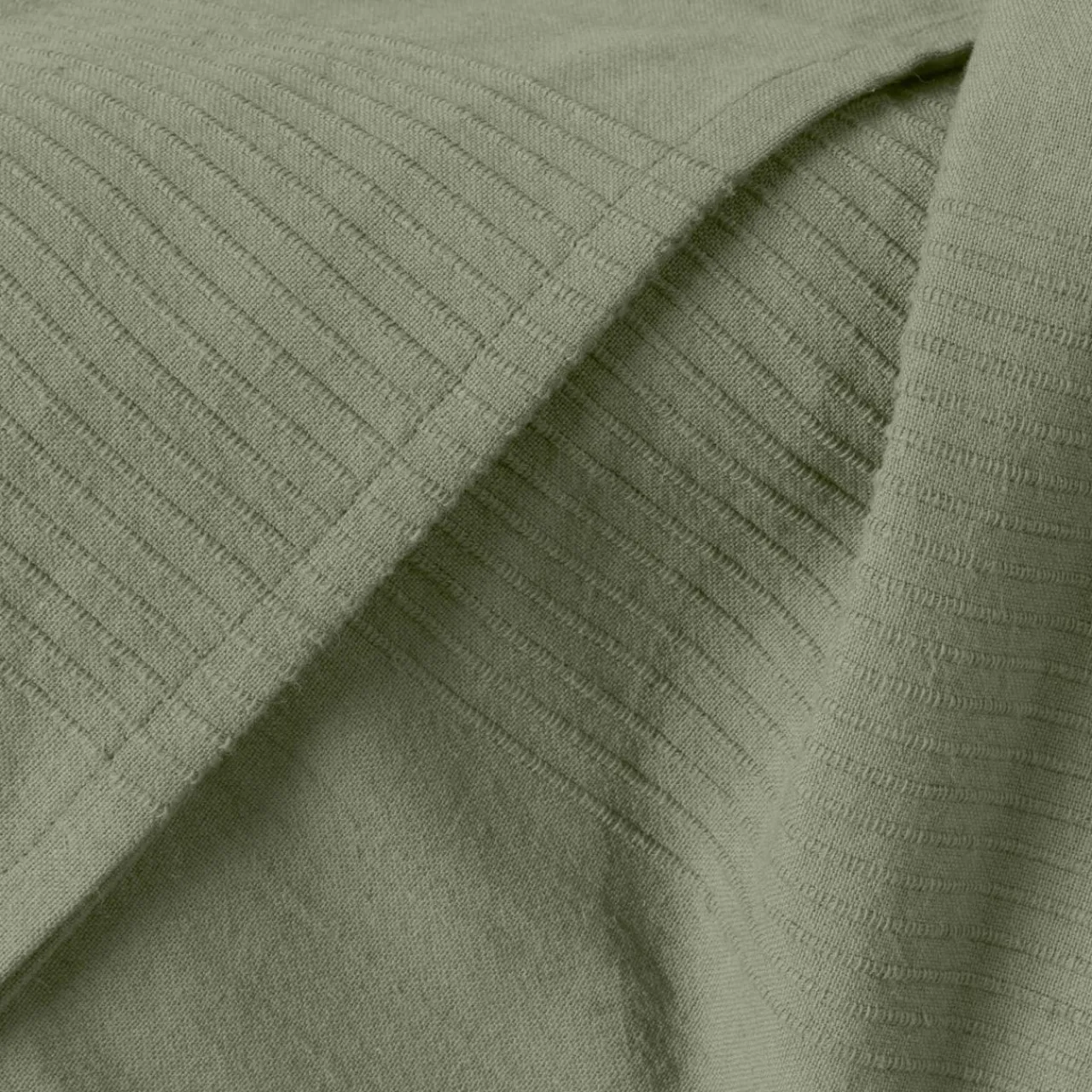 Plaid Et Jeté|Couvre-Lit Et Édredon|EMINZA Jeté de lit coton tissé (130 x 160 cm) Léa Vert romarin
